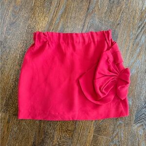 Miu Miu Vibrant Red Mini Skirt with Bow Accent